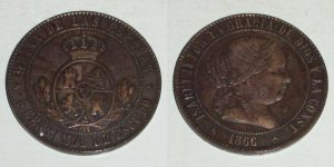 2833 5 CENTIMOS DE ESCUDO 1866 ISABEL II