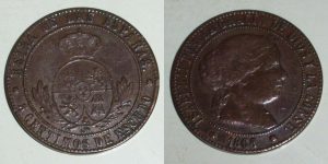 2848 5 CENTIMOS DE ESCUDO 1868 ISABEL II