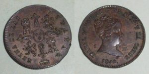 2856 1 MARAVEDÍ 1842 ISABEL II