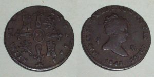 2863 2 MARAVEDÍS 1840 ISABEL II