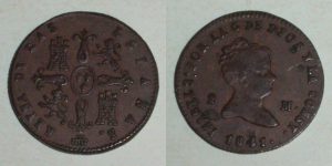 2867 2 MARAVEDÍS 1841 ISABEL II