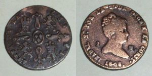 2887 2 MARAVEDÍS 1848 ISABEL II