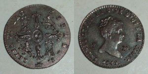 2891 2 MARAVEDÍS 1849 ISABEL II
