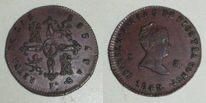 2895 2 MARAVEDÍS 1849 ISABEL II