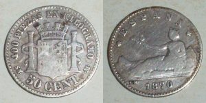 3729 50 CENTIMOS 1870/ x-x
