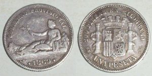 3739 1 PESETA 1869