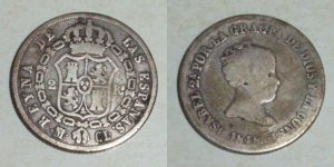 3140 2 REALES 1848 ISABEL II