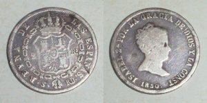 3144 2 REALES 1850 ISABEL II