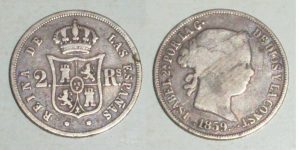 3168 2 REALES 1859 ISABEL II