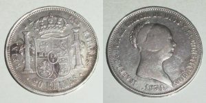 3300 20 REALES 1854 ISABEL II
