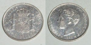 1 PESETA 1899/ 18-99 SG-V