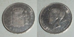 5 PESETAS 1896/ 18-96 PG-V