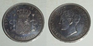 5 PESETAS 1899/ 18-99 SG-V