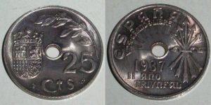 25 CENTIMOS 1937. (FDC).