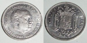 5 PESETAS 1949/ 49