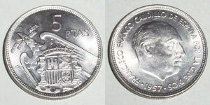 5 PESETAS 1957/ 70
