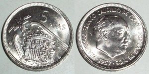 5 PESETAS 1957/ 71