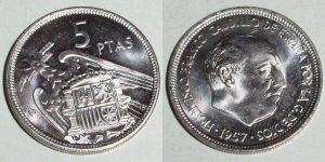 5 PESETAS 1957/ 74