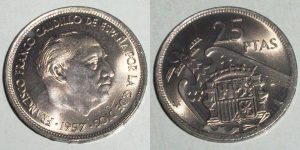 25 PESETAS 1957/ 58