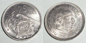 25 PESETAS 1957/ 58