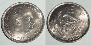 25 PESETAS 1957/61