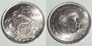 25 PESETAS 1957/61