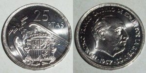 25 PESETAS 1957/ 72