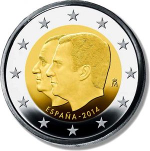 CARTUCHO F.N.M.T. 2 EUROS 2014 CAMBIO DE TRONO.