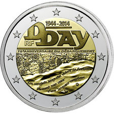 2 EUROS FRANCIA 2014. DESEMBARCO DE NORMANDIA 1944.