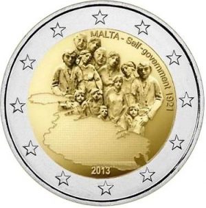 2 EUROS MALTA 2013. AUTOGOBIERNO 1921.