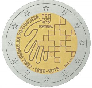 2 EUROS PORTUGAL 2015. LA CRUZ ROJA EN PORTUGAL.