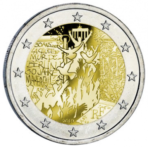2 EUROS FRANCIA 2019. CAIDA MURO BERLIN