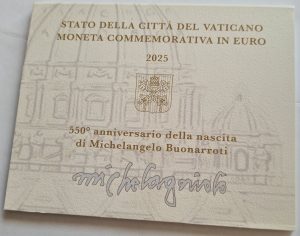 2 EUROS VATICANO 2025. MIGUEL ANGEL