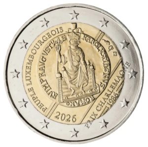 2 EUROS LUXEMBURGO 2026. CONCESION PREMIO CARLOMAGNO